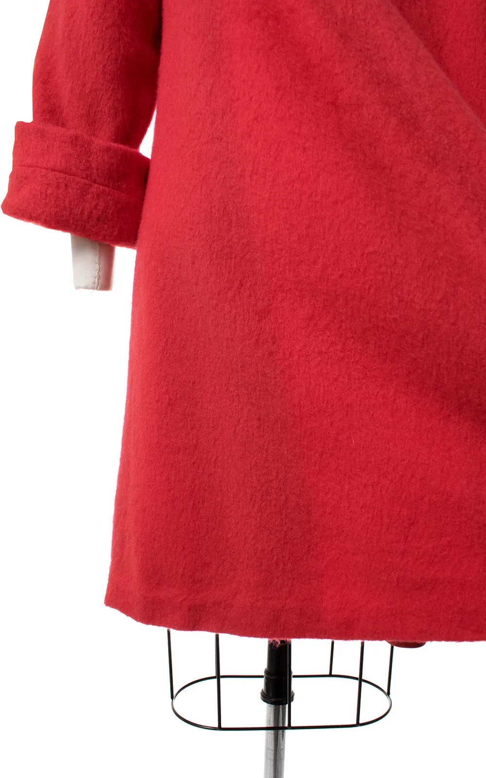 1950s Red Wool Swing Coat with Candy Buttons | small/medium