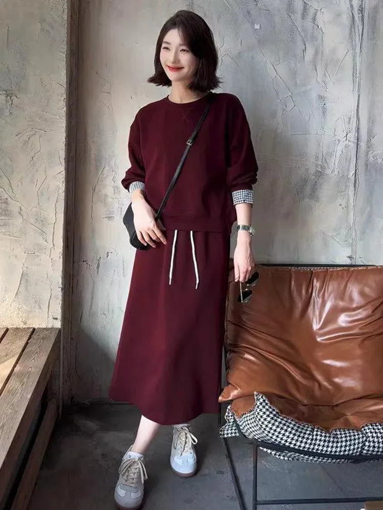 Autumn Women's Hoodie & Skirt Two-Piece Set