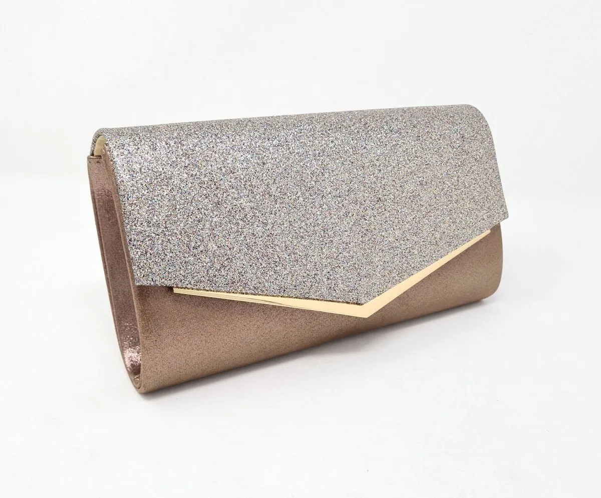 Bronze Sparkle Clutch Bag