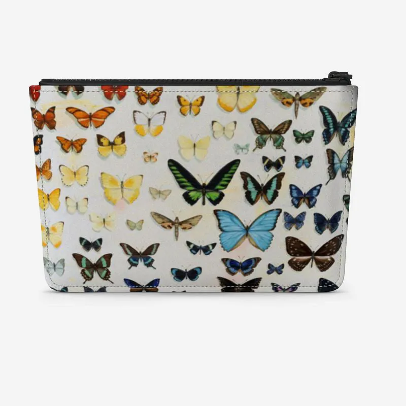 Butterfly Rainbow Leather Clutch