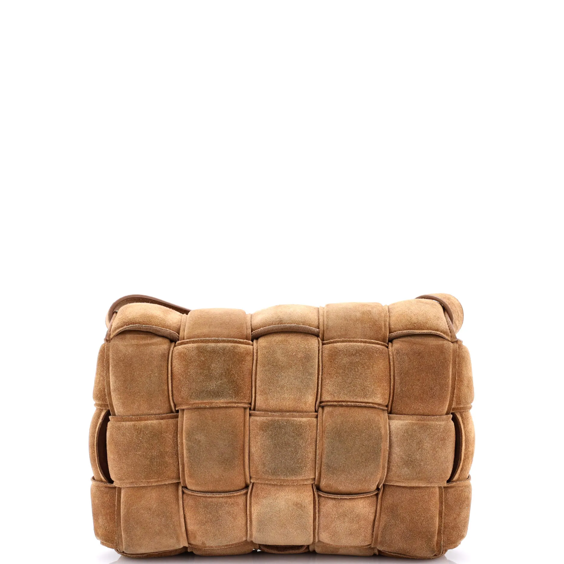 Cassette Crossbody Bag Padded Maxi Intrecciato Suede