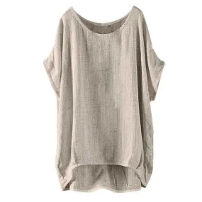 Casual Tops Linen Short T-shirt