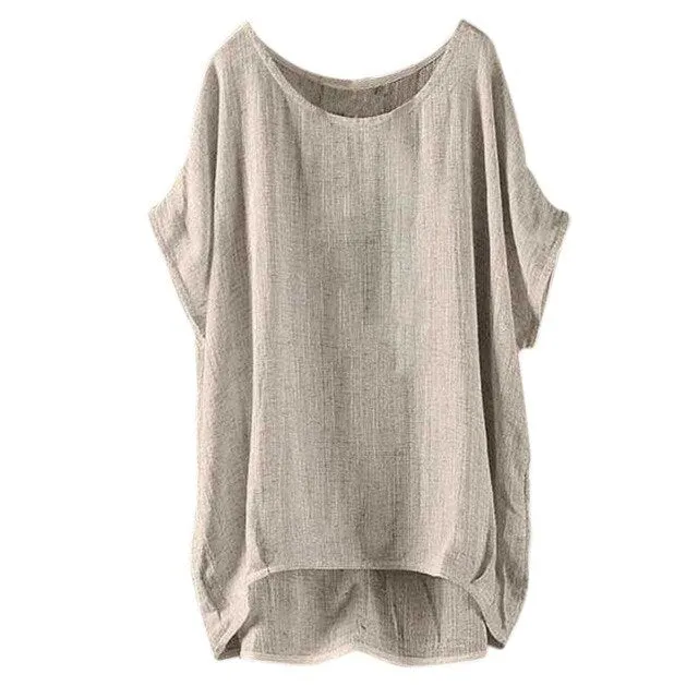 Casual Tops Linen Short T-shirt