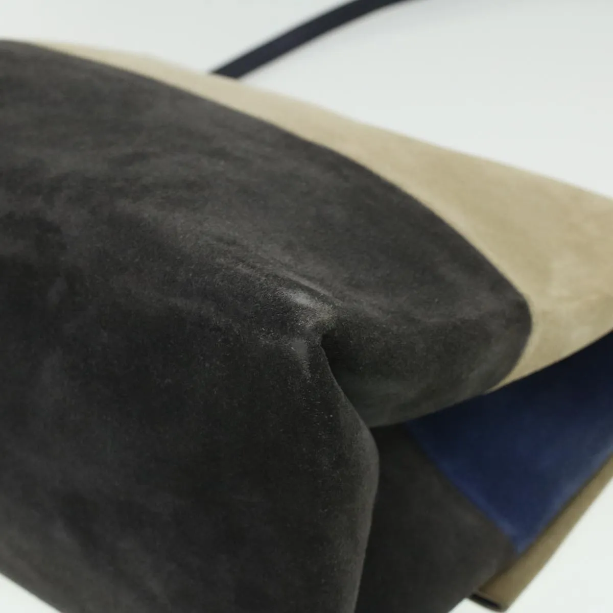 Celine Shoulder Bag Suede Beige Blue black  ar8501