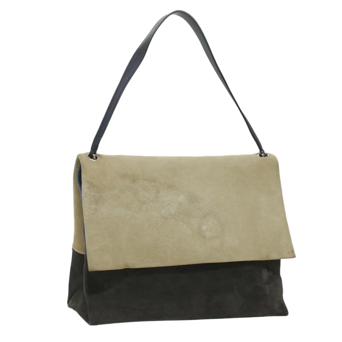 Celine Shoulder Bag Suede Beige Blue black  ar8501