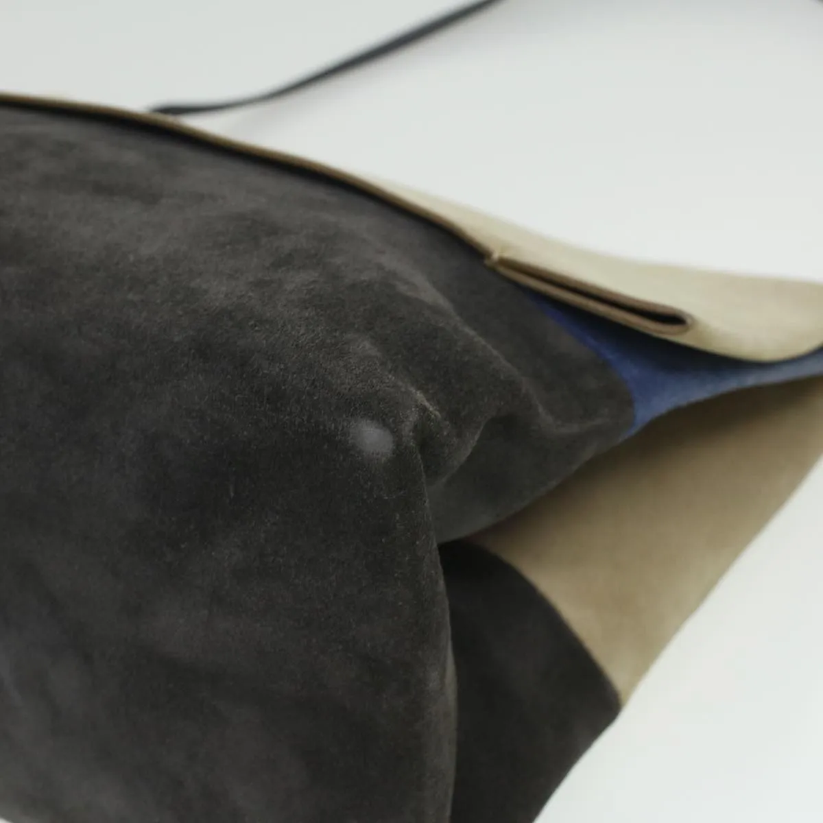 Celine Shoulder Bag Suede Beige Blue black  ar8501