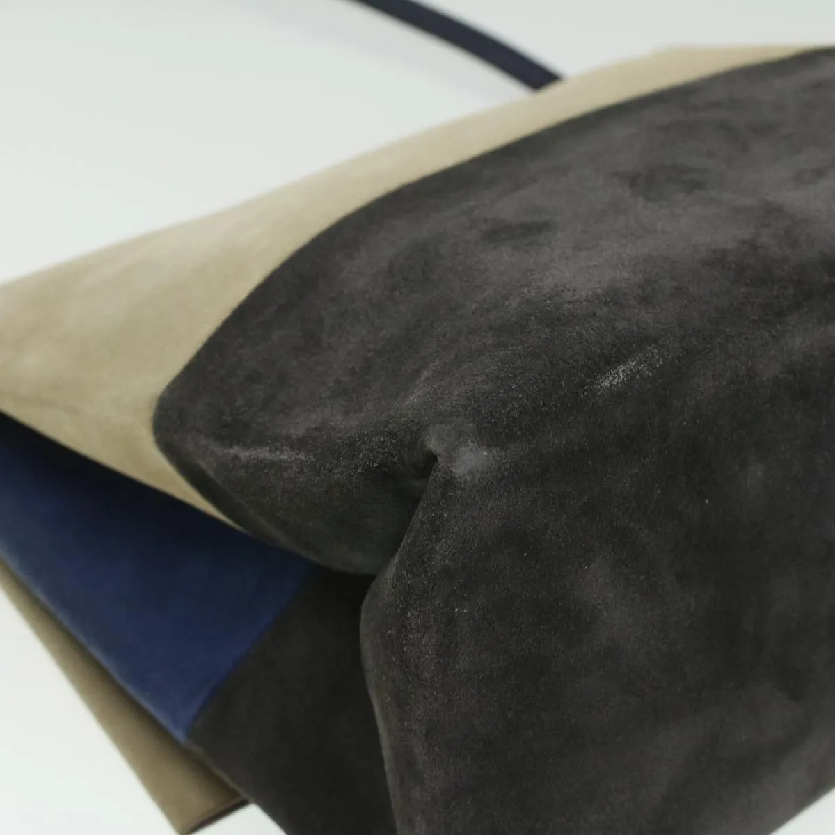 Celine Shoulder Bag Suede Beige Blue black  ar8501