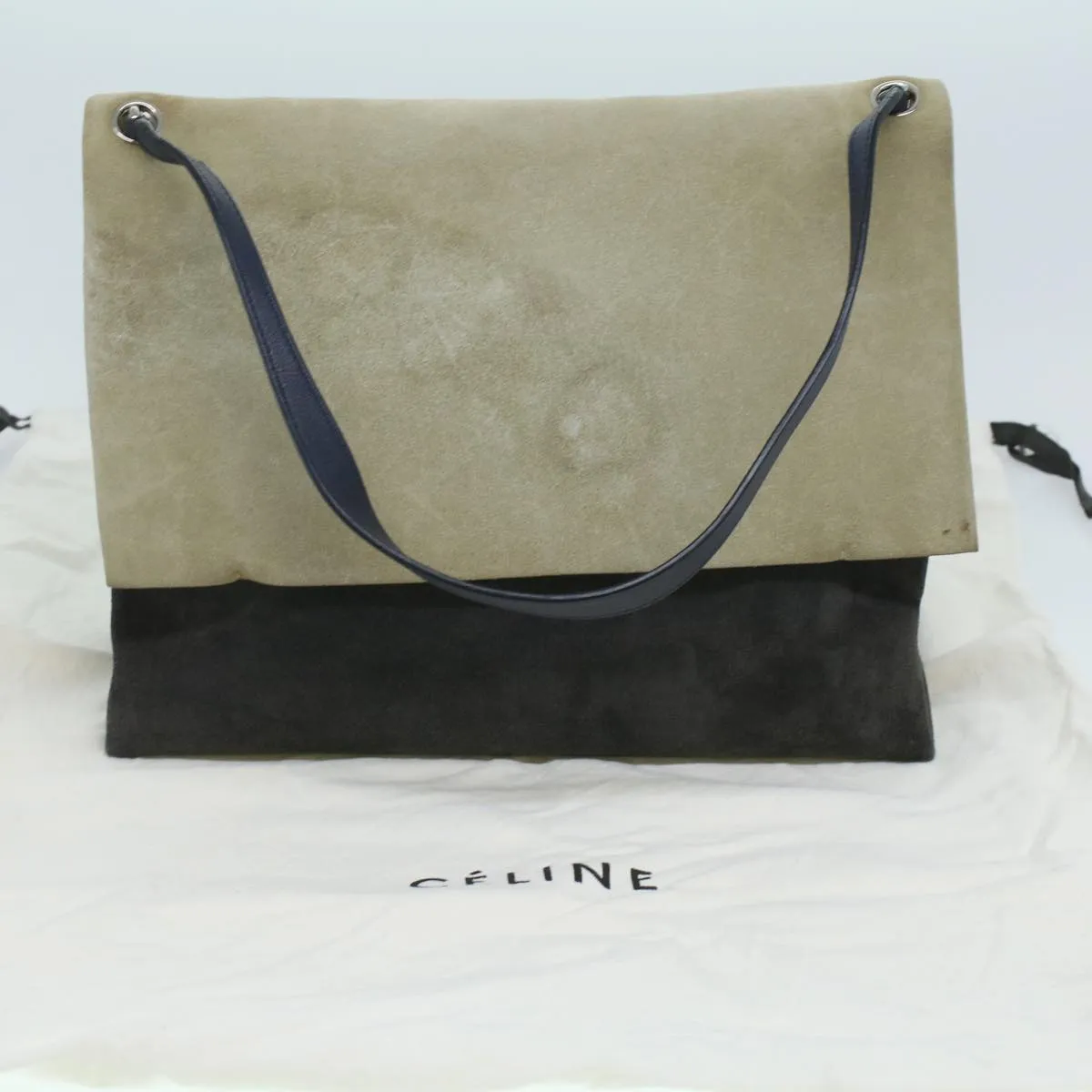 Celine Shoulder Bag Suede Beige Blue black  ar8501