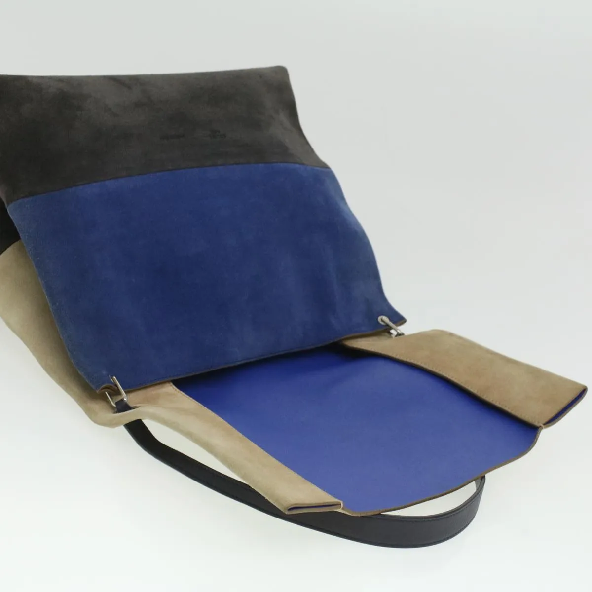 Celine Shoulder Bag Suede Beige Blue black  ar8501
