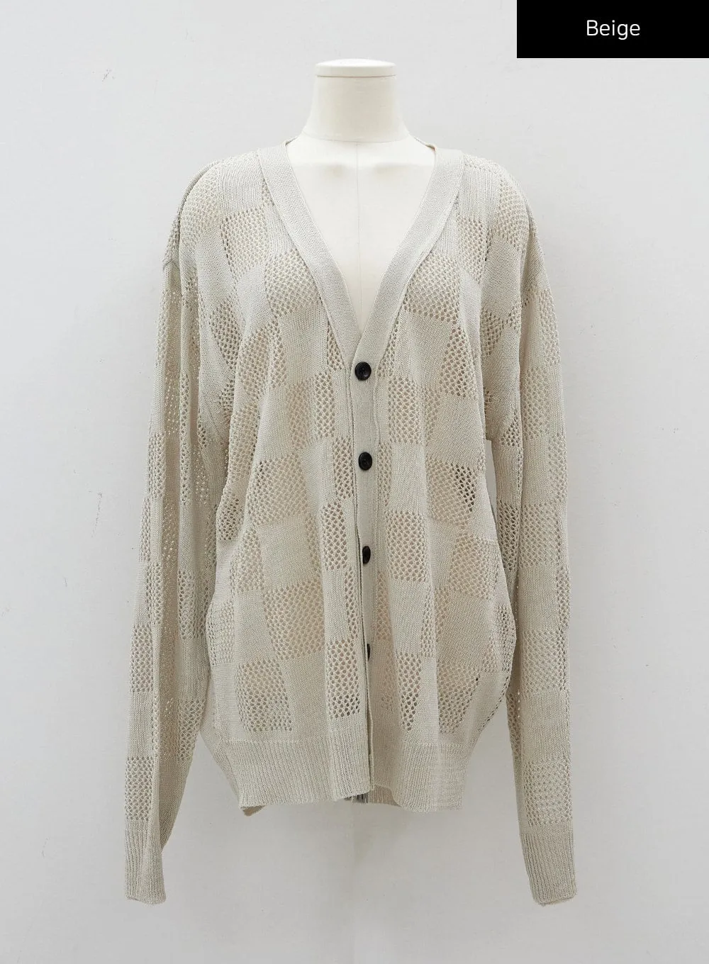 Checkered Oversized Cardigan CJ09