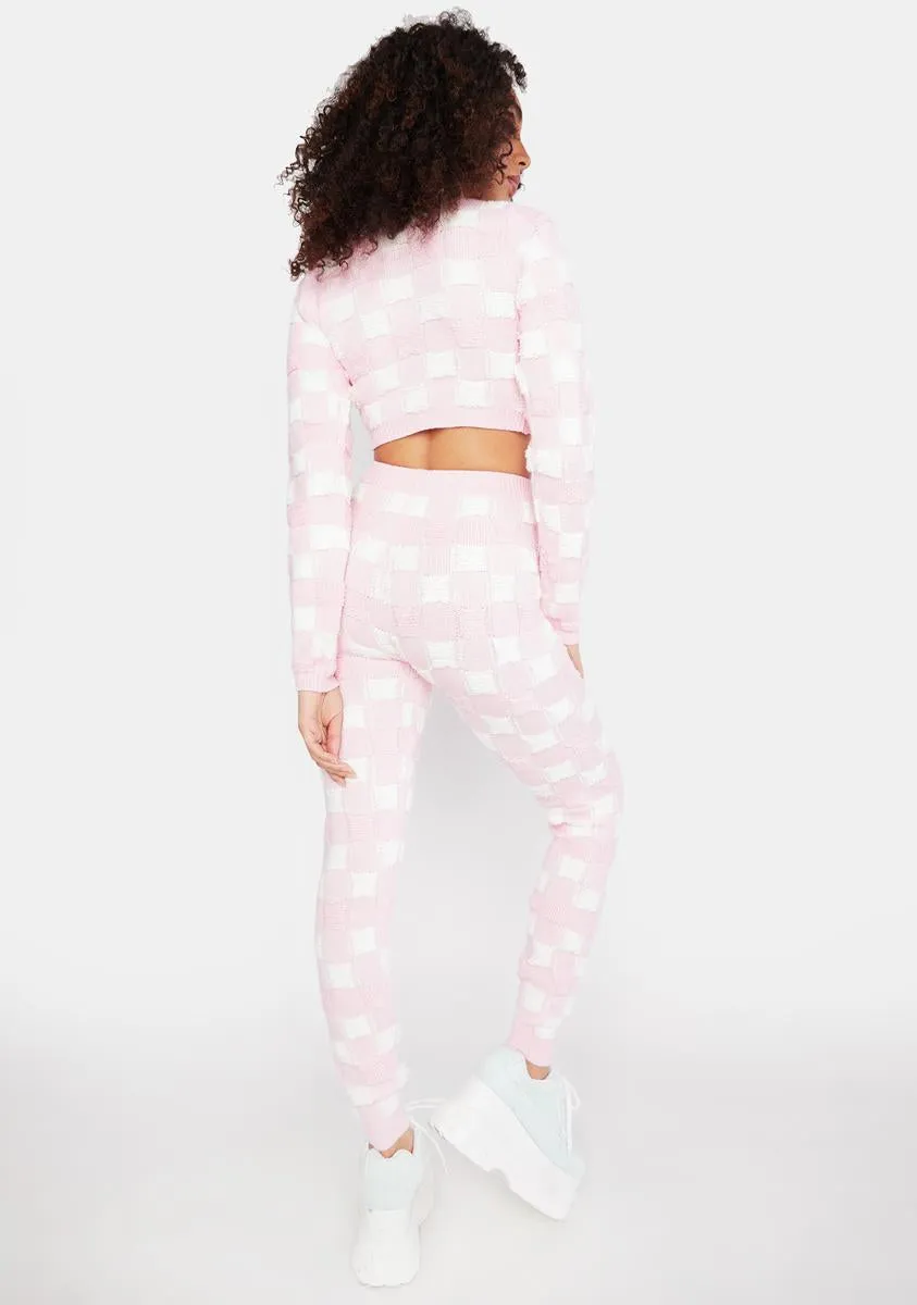 Confection Connections Checkered Knit Pants