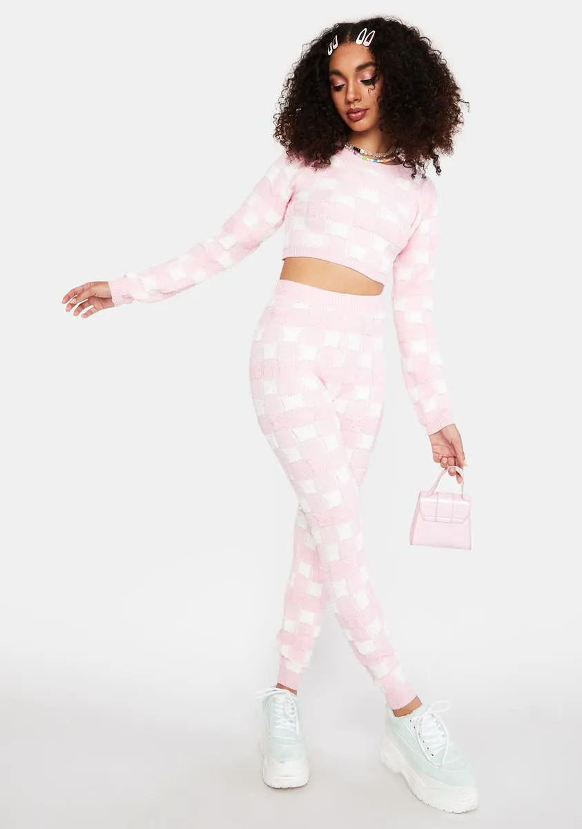 Confection Connections Checkered Knit Pants