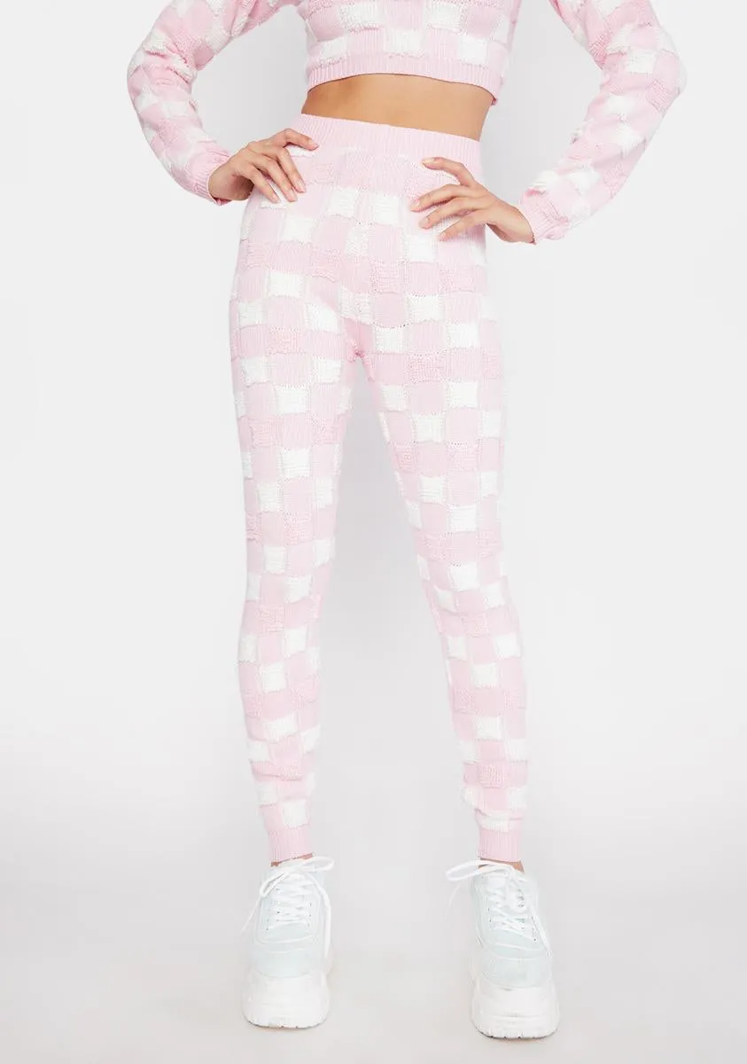 Confection Connections Checkered Knit Pants