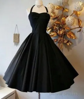 Cute Black Retro Short Prom Gown, Retro Prom Dresses