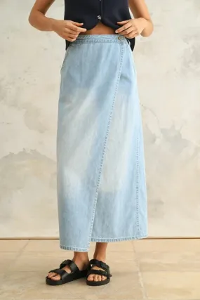 Downtown Denim Wrap Skirt