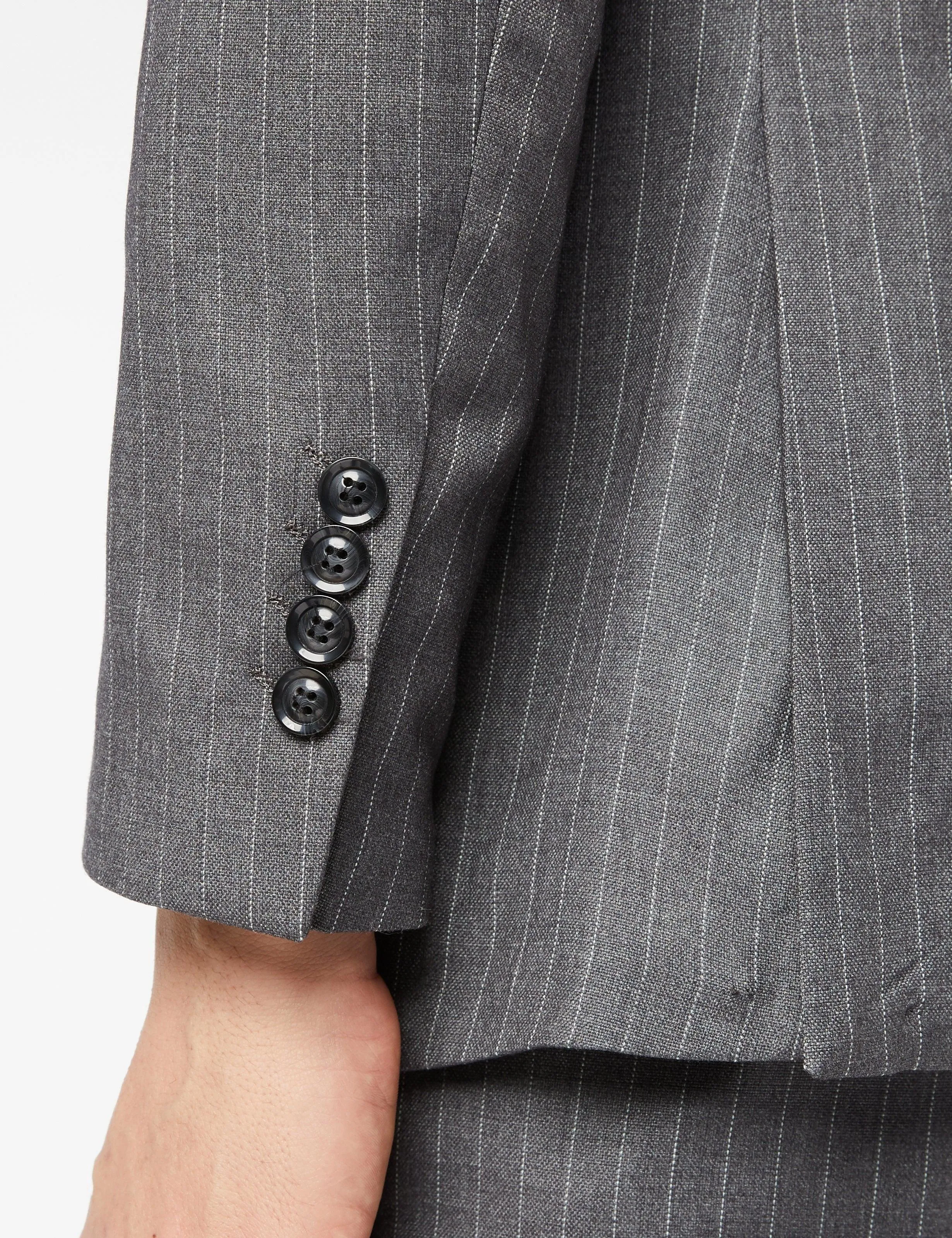 George - Double Breasted Grey Pinstripe Suit
