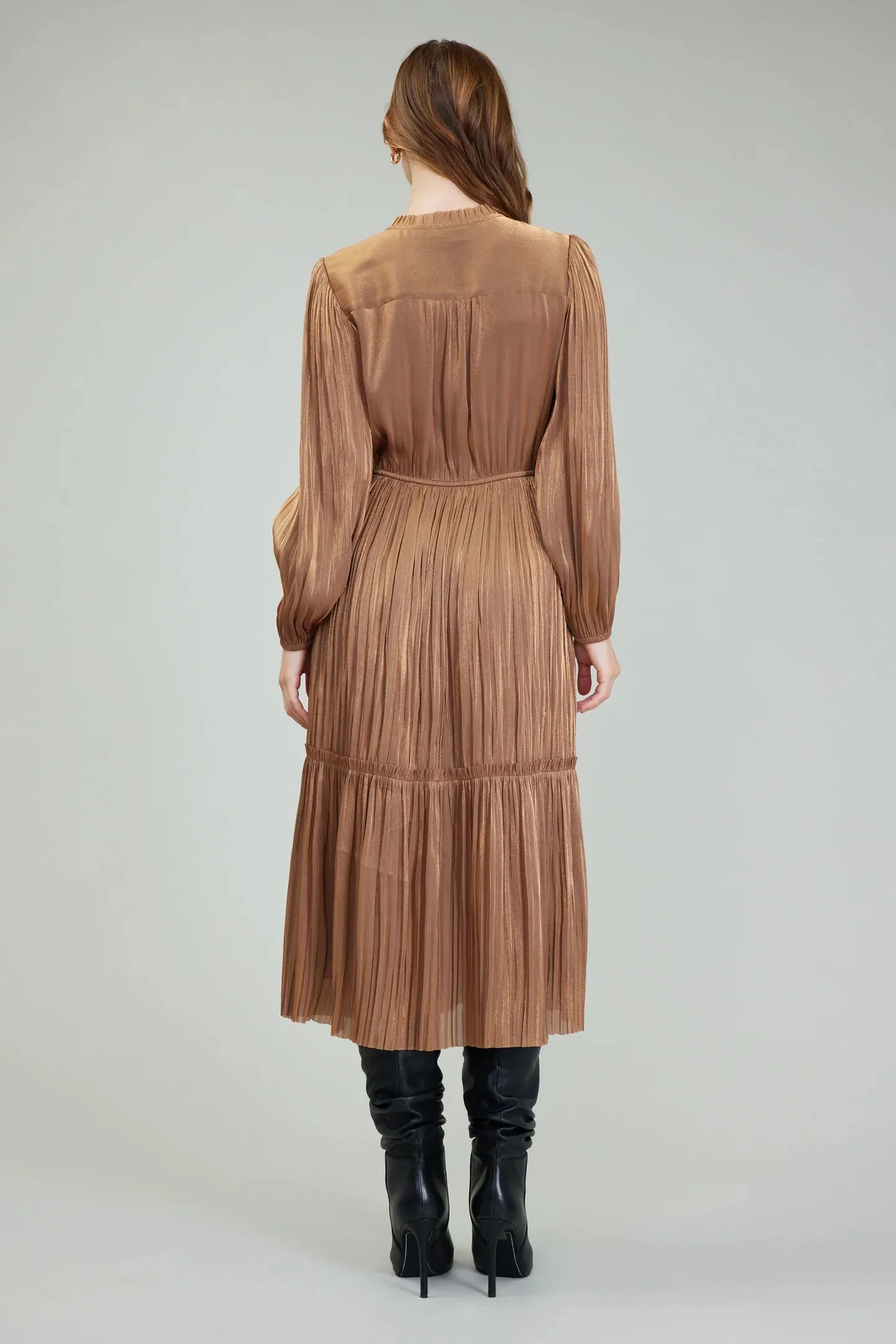 Gold Pleated Dress