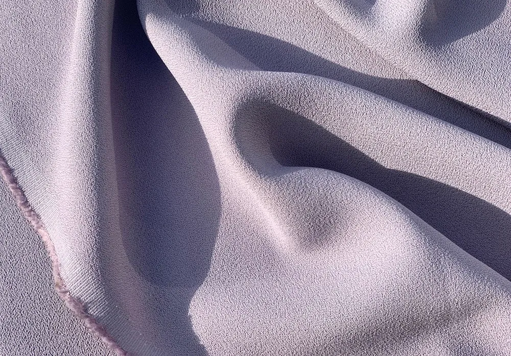 Heather Rain Clouds Rayon Blend Crepe (Made in Italy)