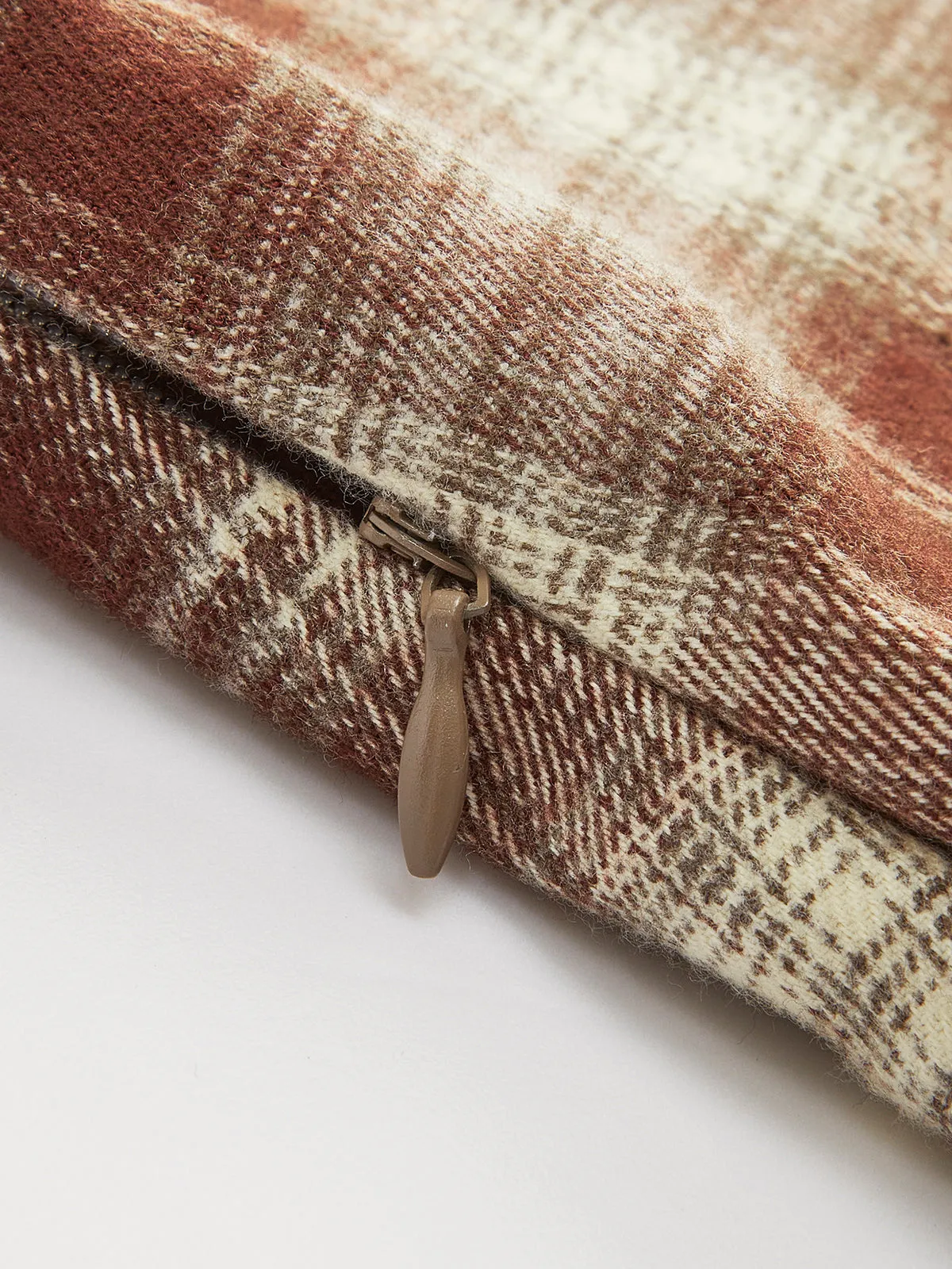 High-Waist Checked Pleated Skirt