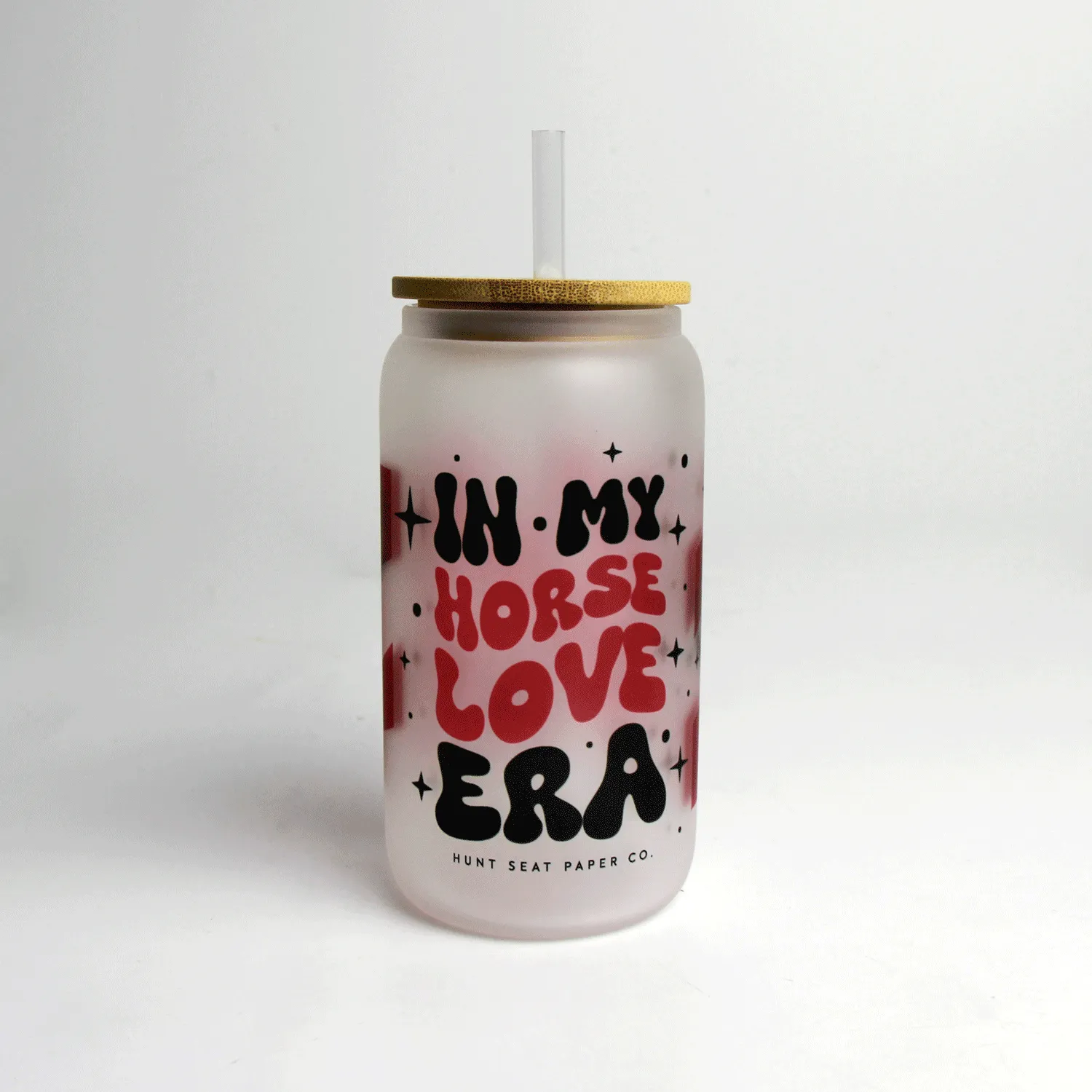 In My Horse Love Era Glass Tumbler with Bamboo Lid and Straw