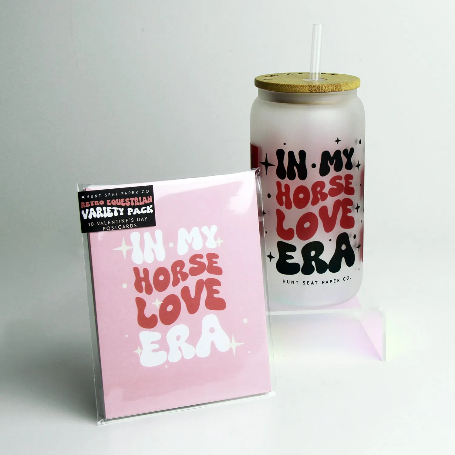 In My Horse Love Era Glass Tumbler with Bamboo Lid and Straw