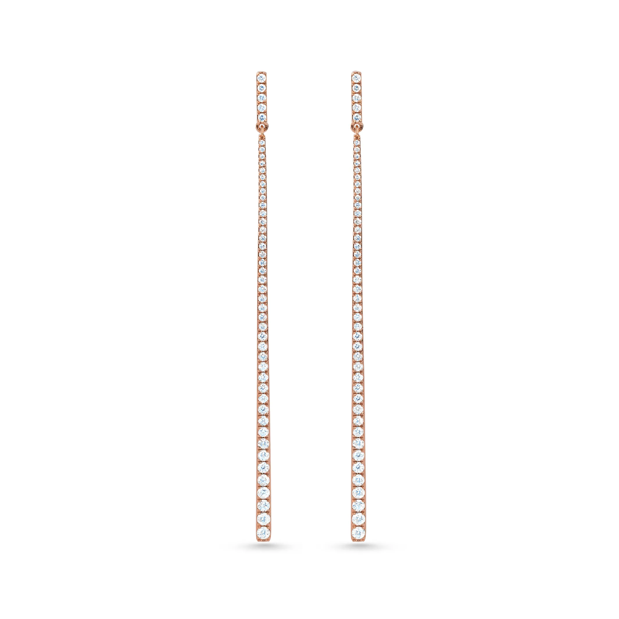 Line White Diamond Earrings