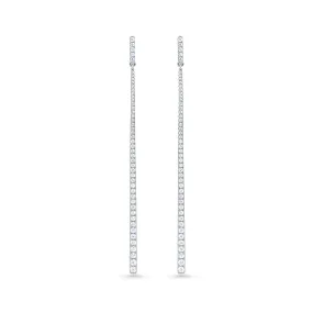 Line White Diamond Earrings