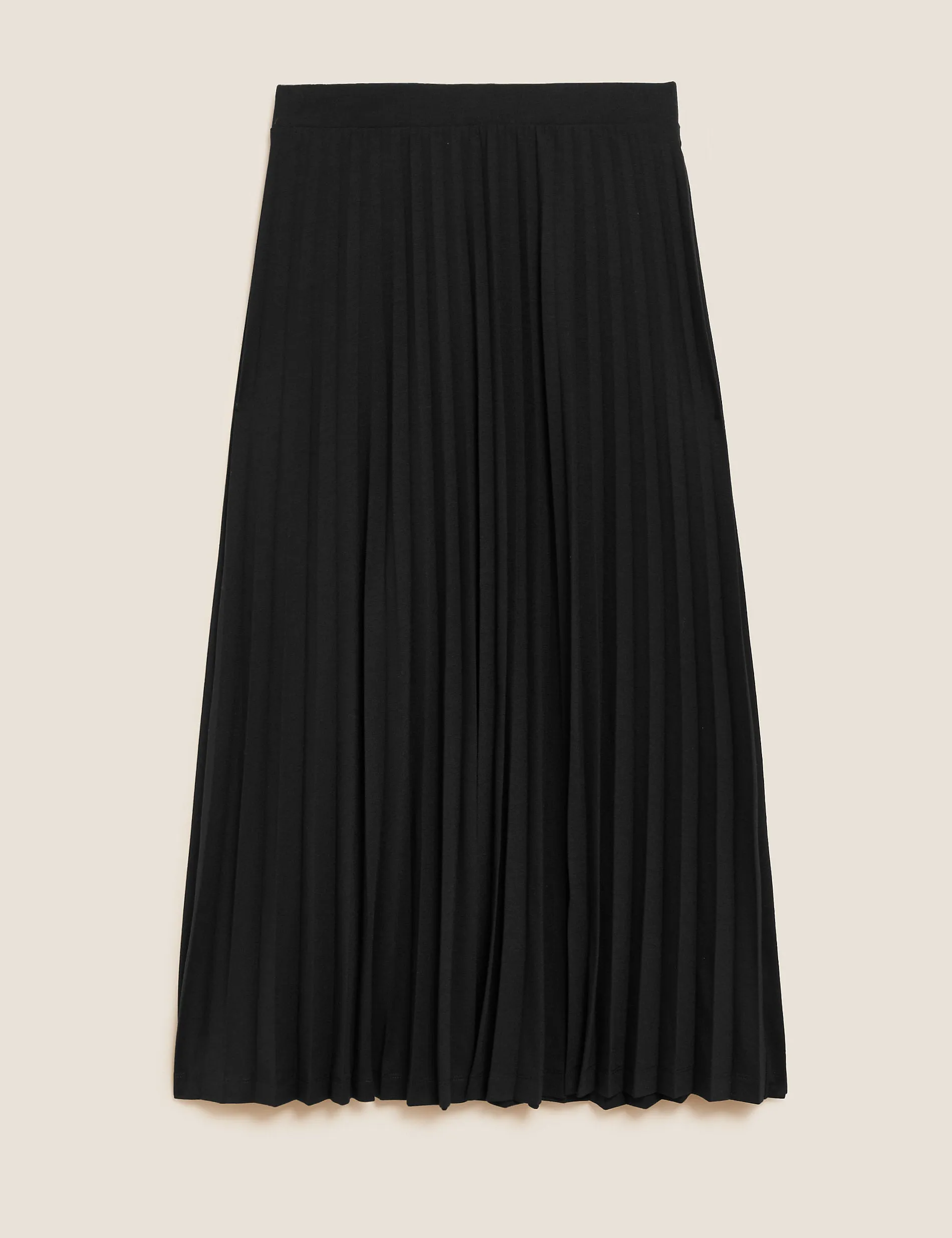 Marks & Spencer Pleated Jersey Midaxi Skirt, Black