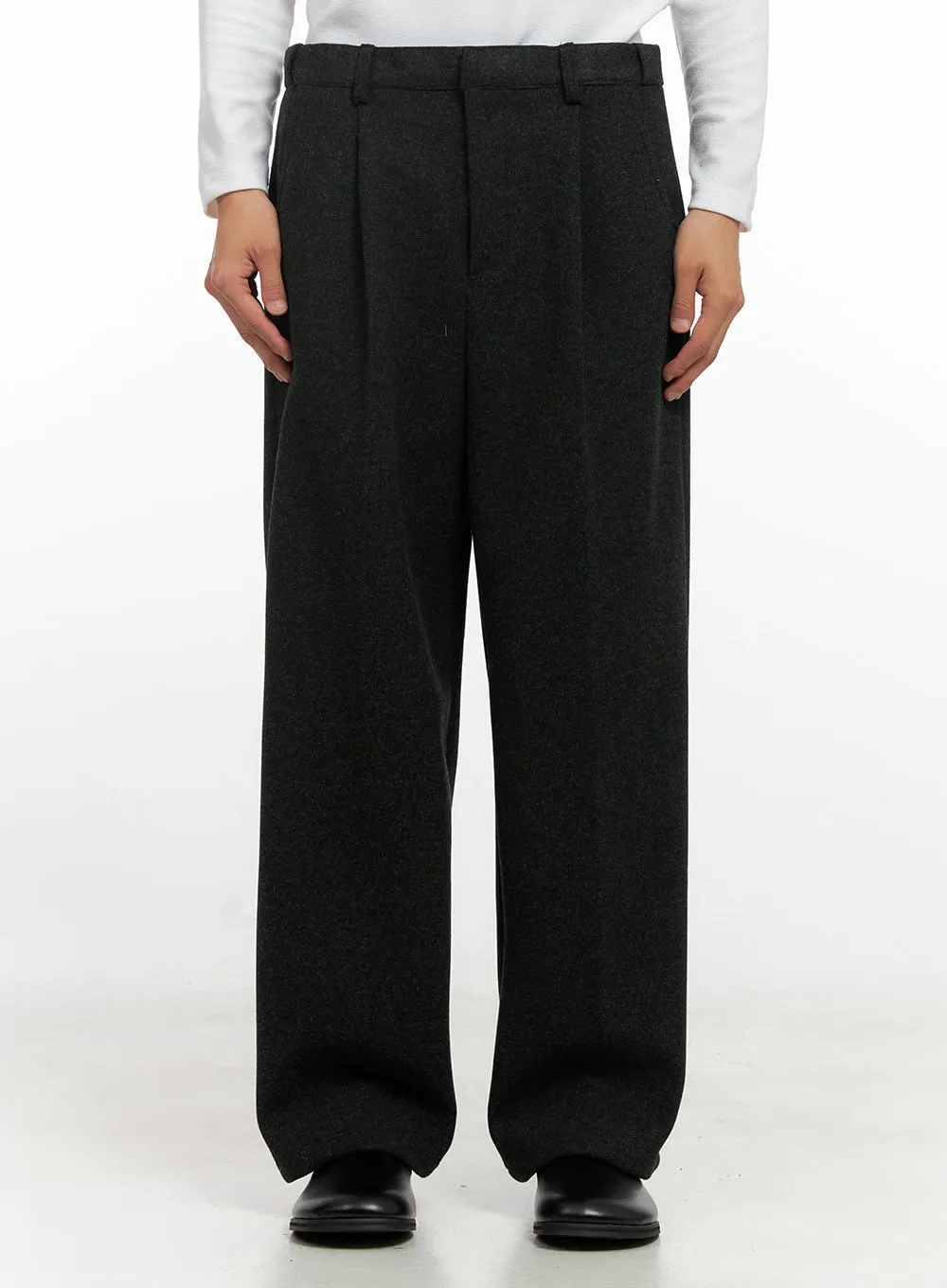 Men's Pintuck Wool Blend Slacks ID406