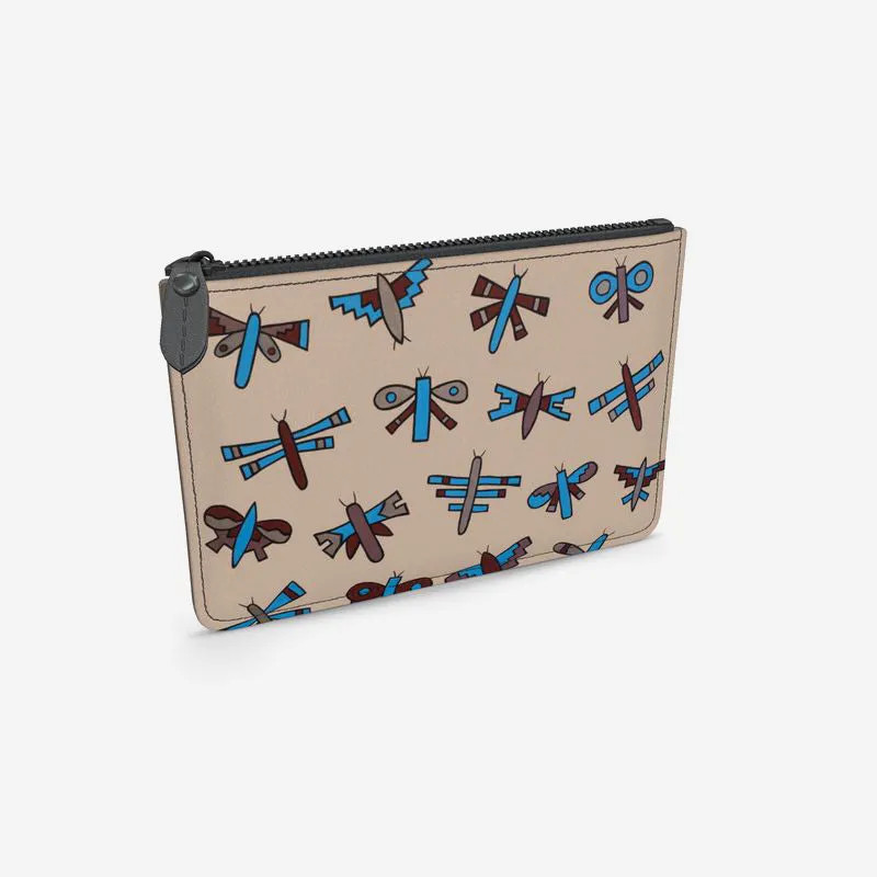Native Dragonflies Leather Clutch