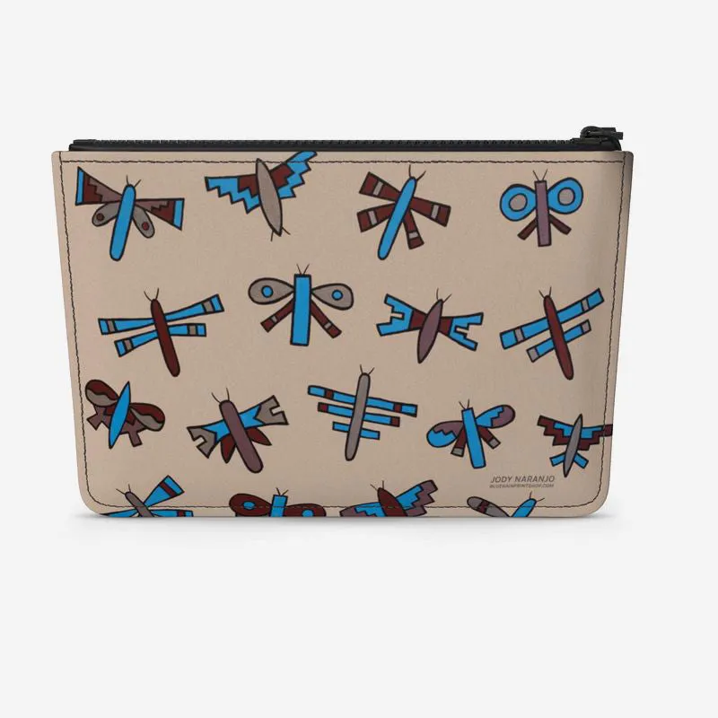 Native Dragonflies Leather Clutch