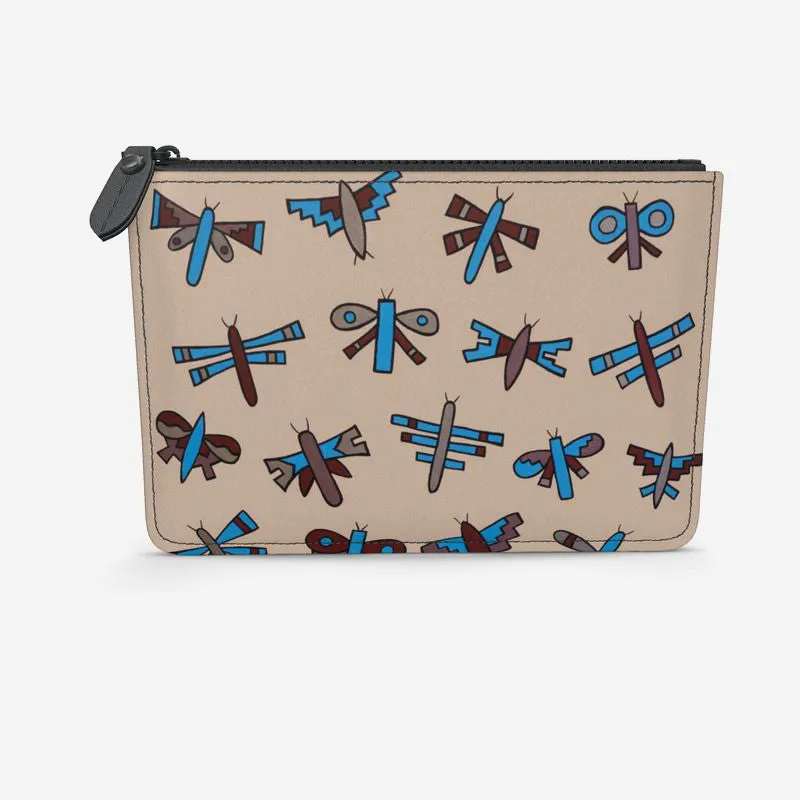 Native Dragonflies Leather Clutch