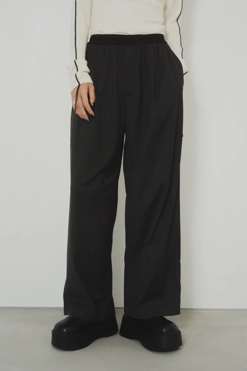 one tuck stripe easy slacks(unisex)/2color