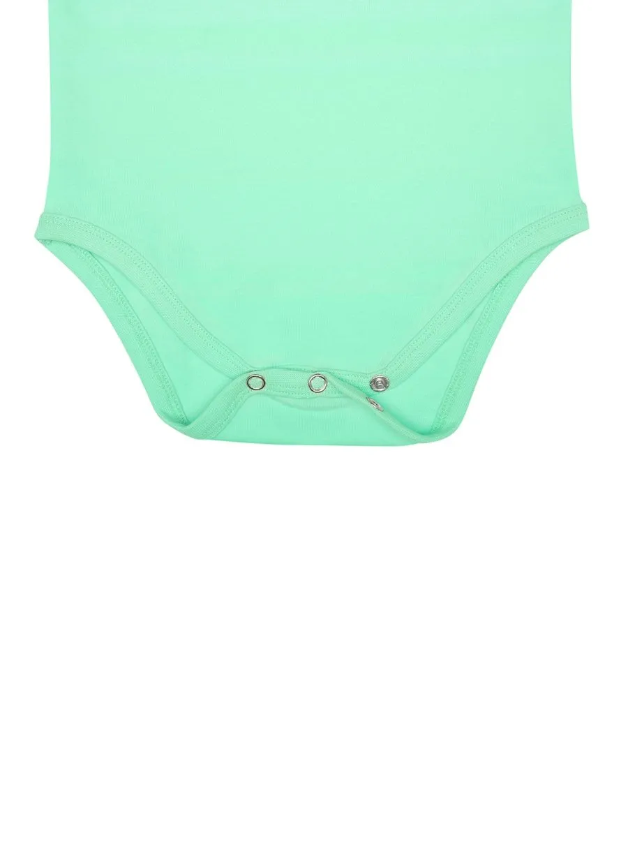 Organic Cotton Bodysuit Mint Green Color, Short Sleeves (0-24 months)