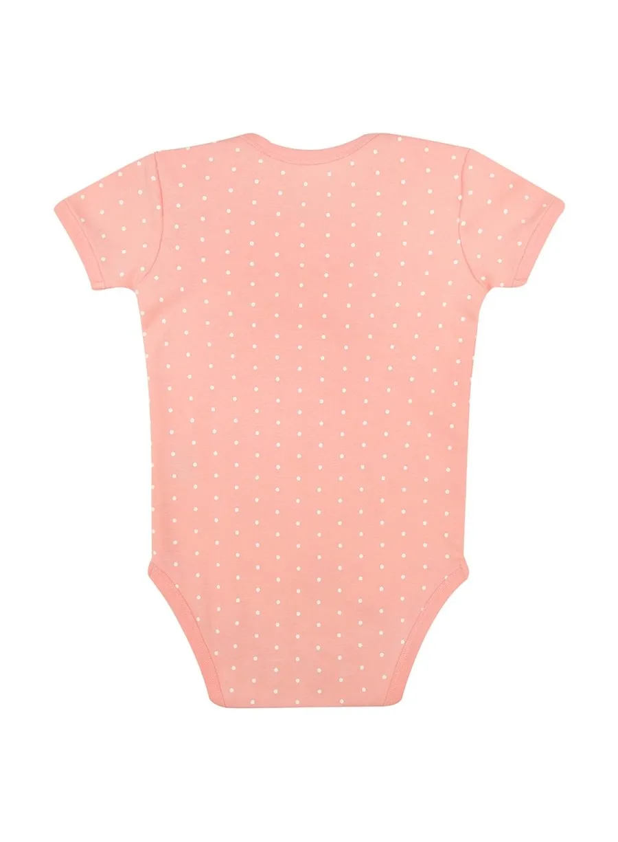 Organic Cotton Bodysuit, Pink & White Polka Dot (0-24 months)