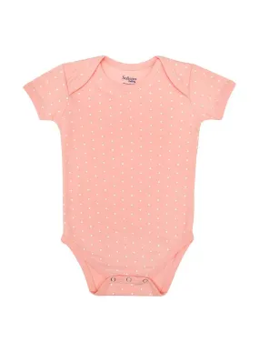 Organic Cotton Bodysuit, Pink & White Polka Dot (0-24 months)