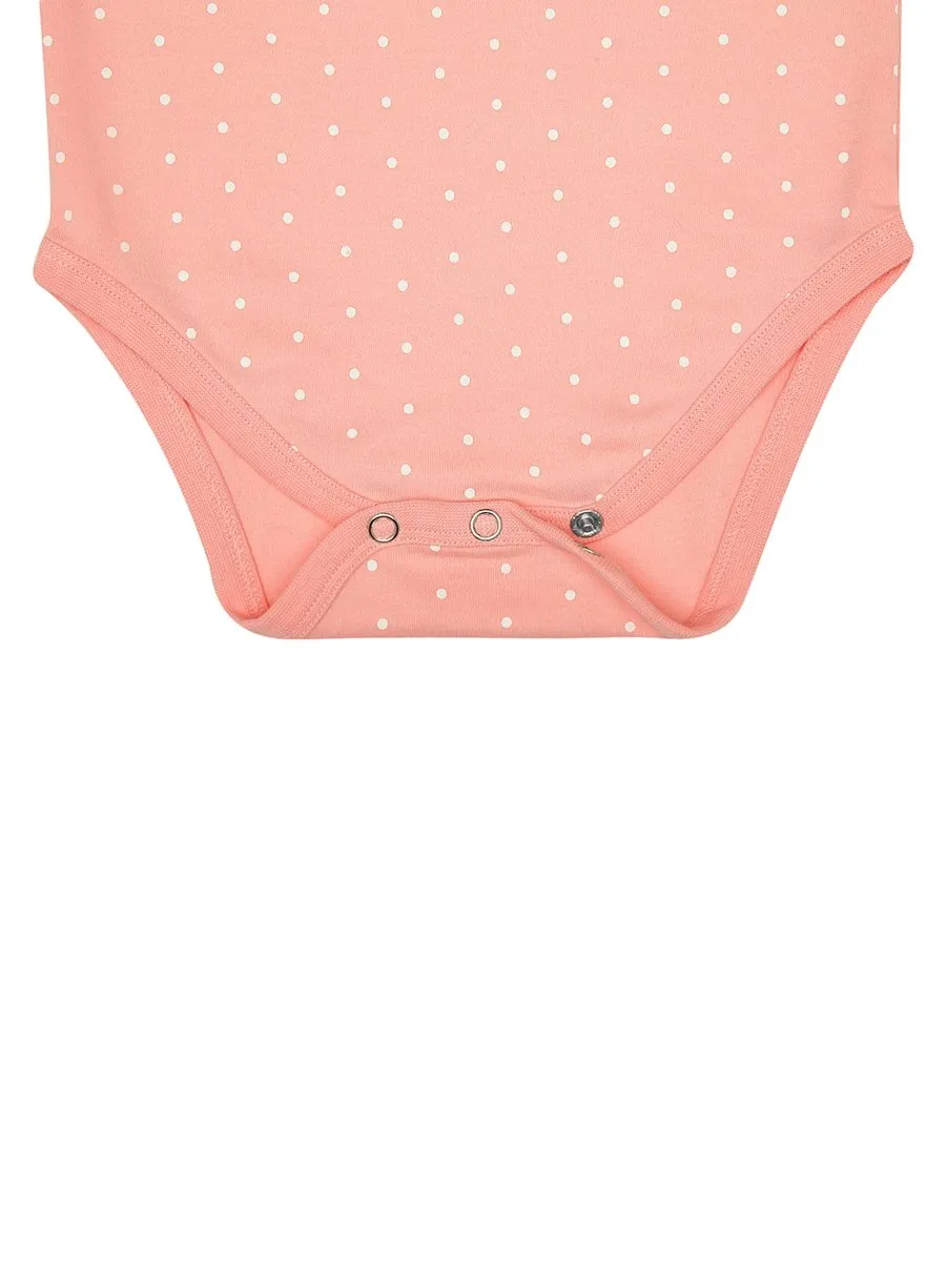 Organic Cotton Bodysuit, Pink & White Polka Dot (0-24 months)