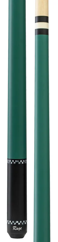Rage Forest Green with Checkers Wrapless Play Cue