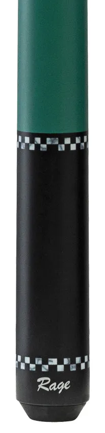 Rage Forest Green with Checkers Wrapless Play Cue