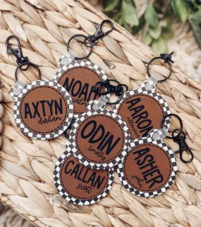 ROUND ACRYLIC LEATHER TAG