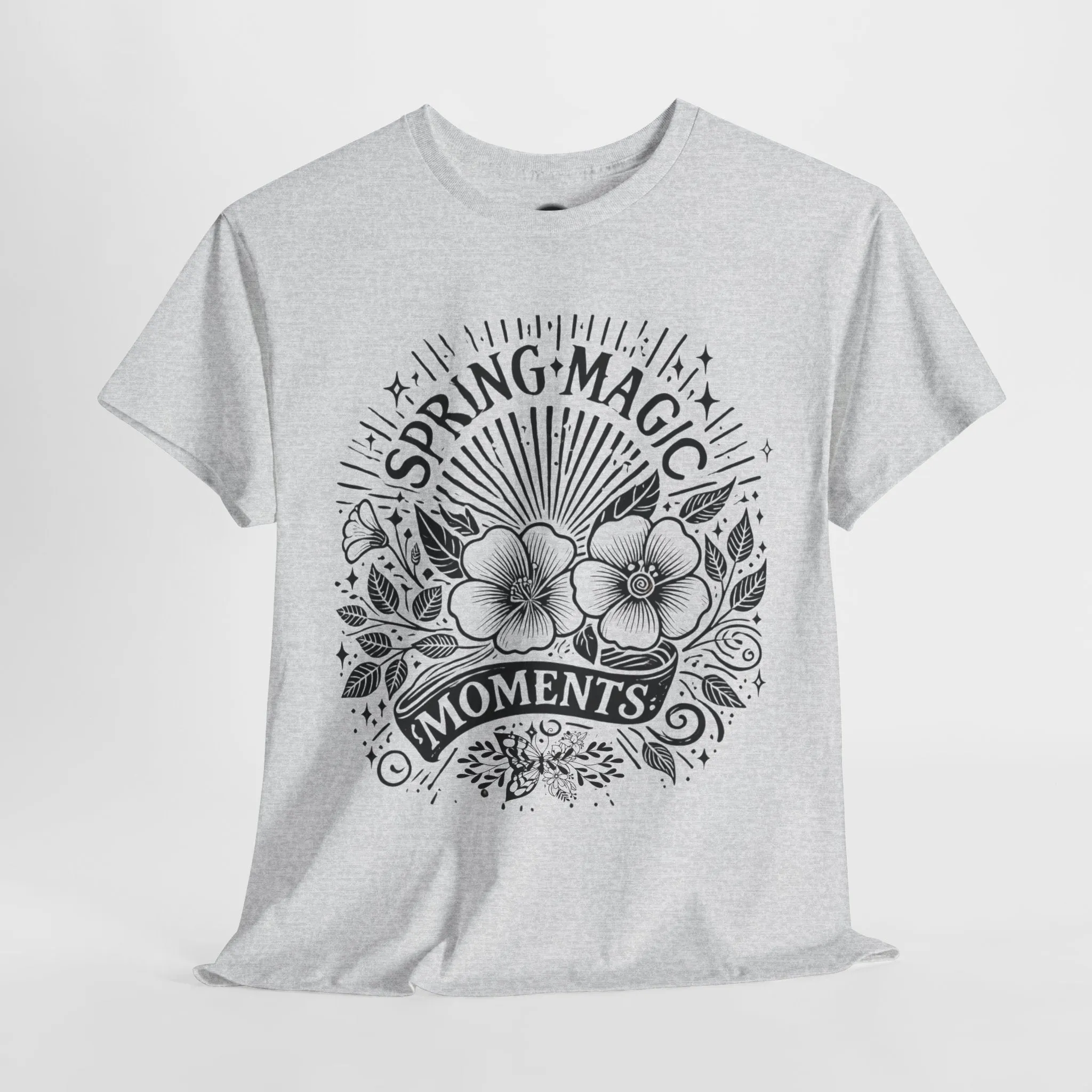 Spring Floral Unisex Cotton T-Shirt - 'Magic Moments' Nature-Inspired Tee for Outdoor Wear, Spring Festivals, Picnics, Everyday Comfort