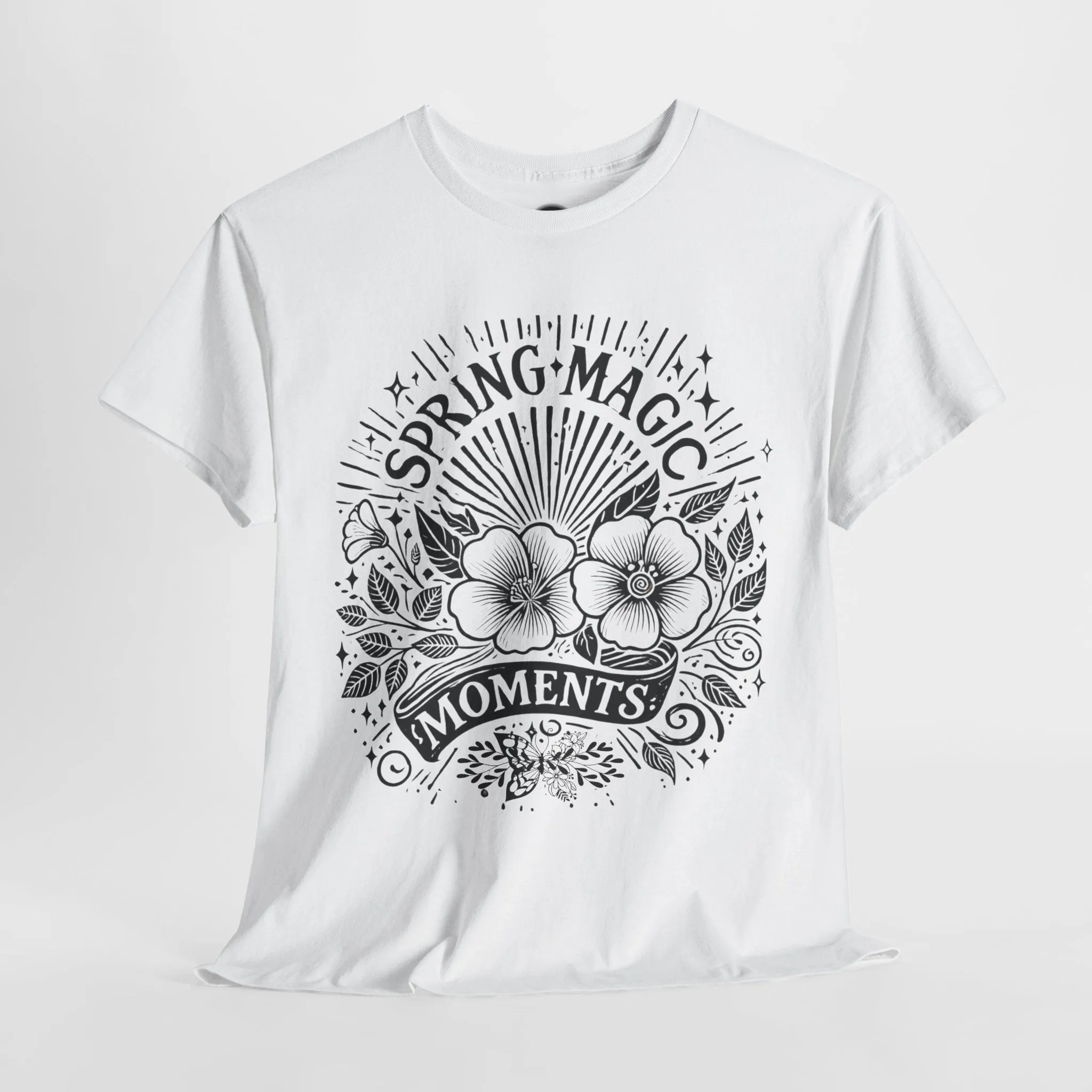 Spring Floral Unisex Cotton T-Shirt - 'Magic Moments' Nature-Inspired Tee for Outdoor Wear, Spring Festivals, Picnics, Everyday Comfort