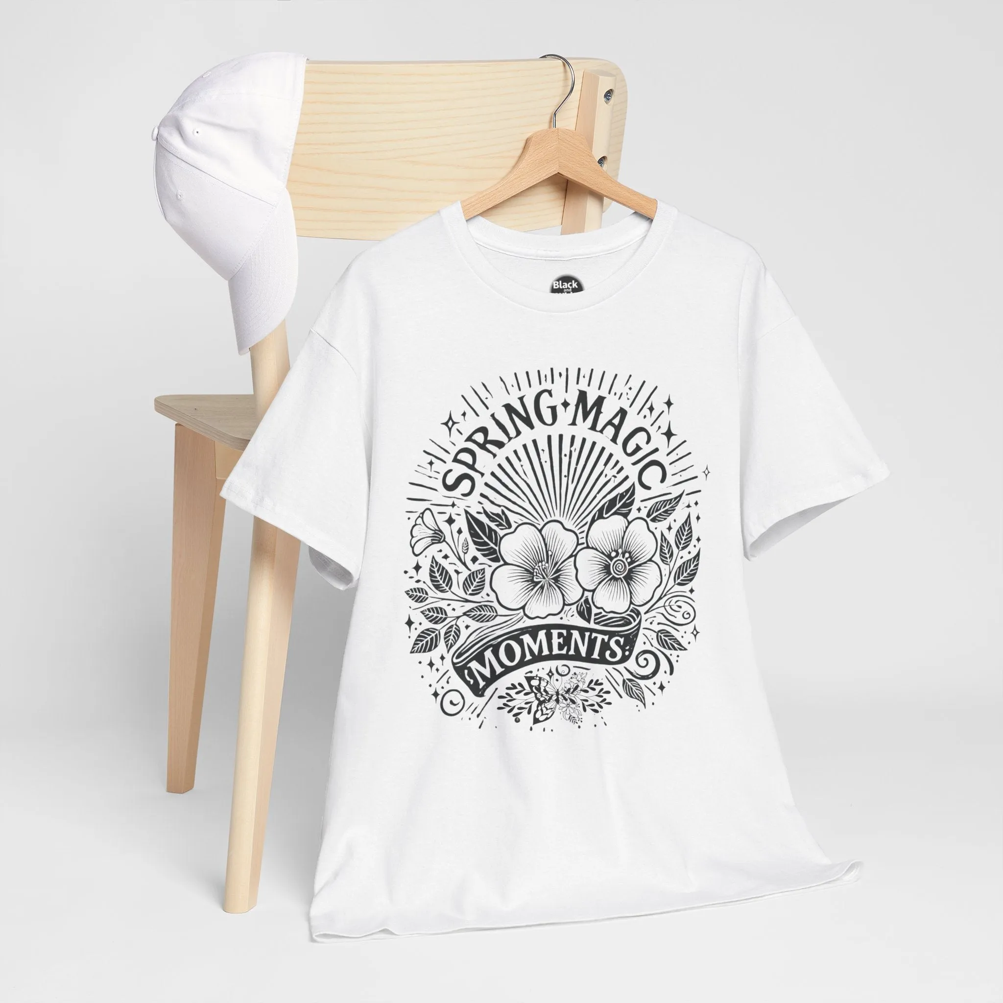 Spring Floral Unisex Cotton T-Shirt - 'Magic Moments' Nature-Inspired Tee for Outdoor Wear, Spring Festivals, Picnics, Everyday Comfort