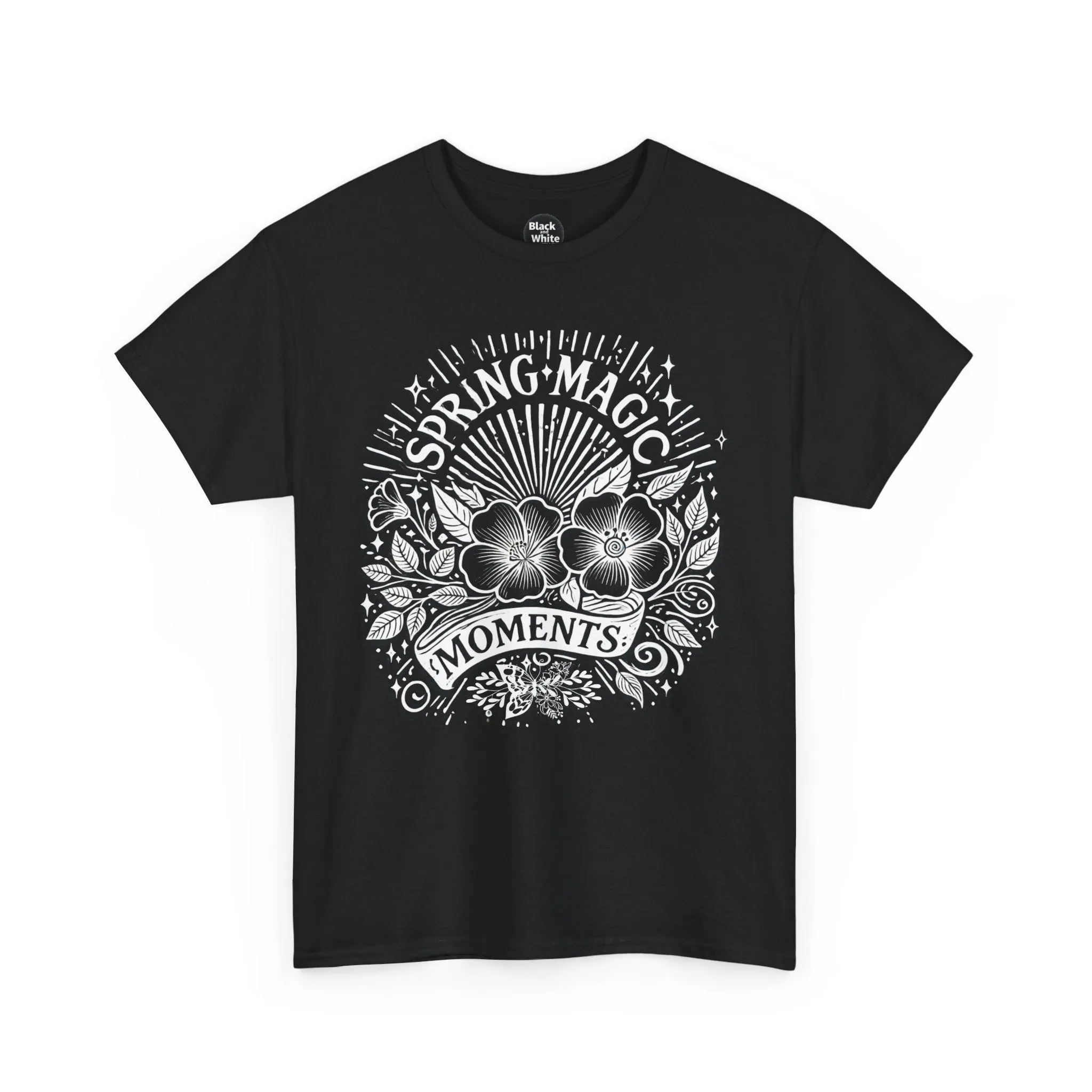 Spring Floral Unisex Cotton T-Shirt - 'Magic Moments' Nature-Inspired Tee for Outdoor Wear, Spring Festivals, Picnics, Everyday Comfort