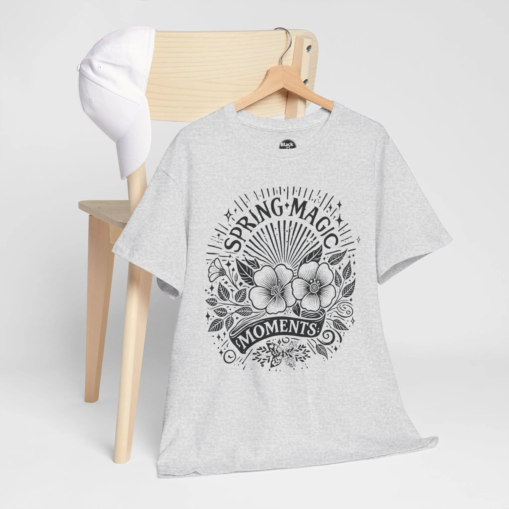 Spring Floral Unisex Cotton T-Shirt - 'Magic Moments' Nature-Inspired Tee for Outdoor Wear, Spring Festivals, Picnics, Everyday Comfort