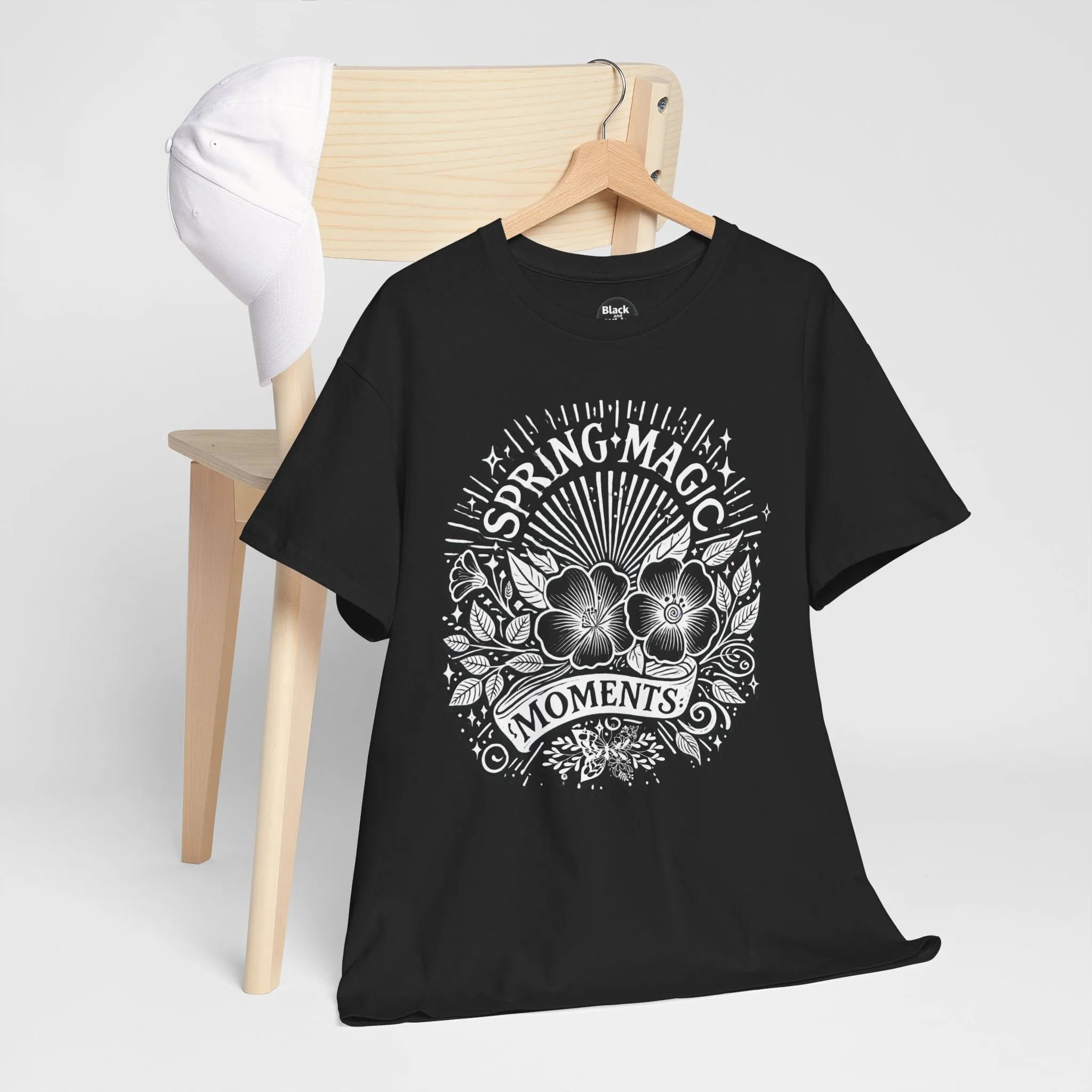Spring Floral Unisex Cotton T-Shirt - 'Magic Moments' Nature-Inspired Tee for Outdoor Wear, Spring Festivals, Picnics, Everyday Comfort