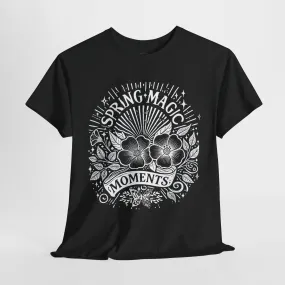Spring Floral Unisex Cotton T-Shirt - 'Magic Moments' Nature-Inspired Tee for Outdoor Wear, Spring Festivals, Picnics, Everyday Comfort