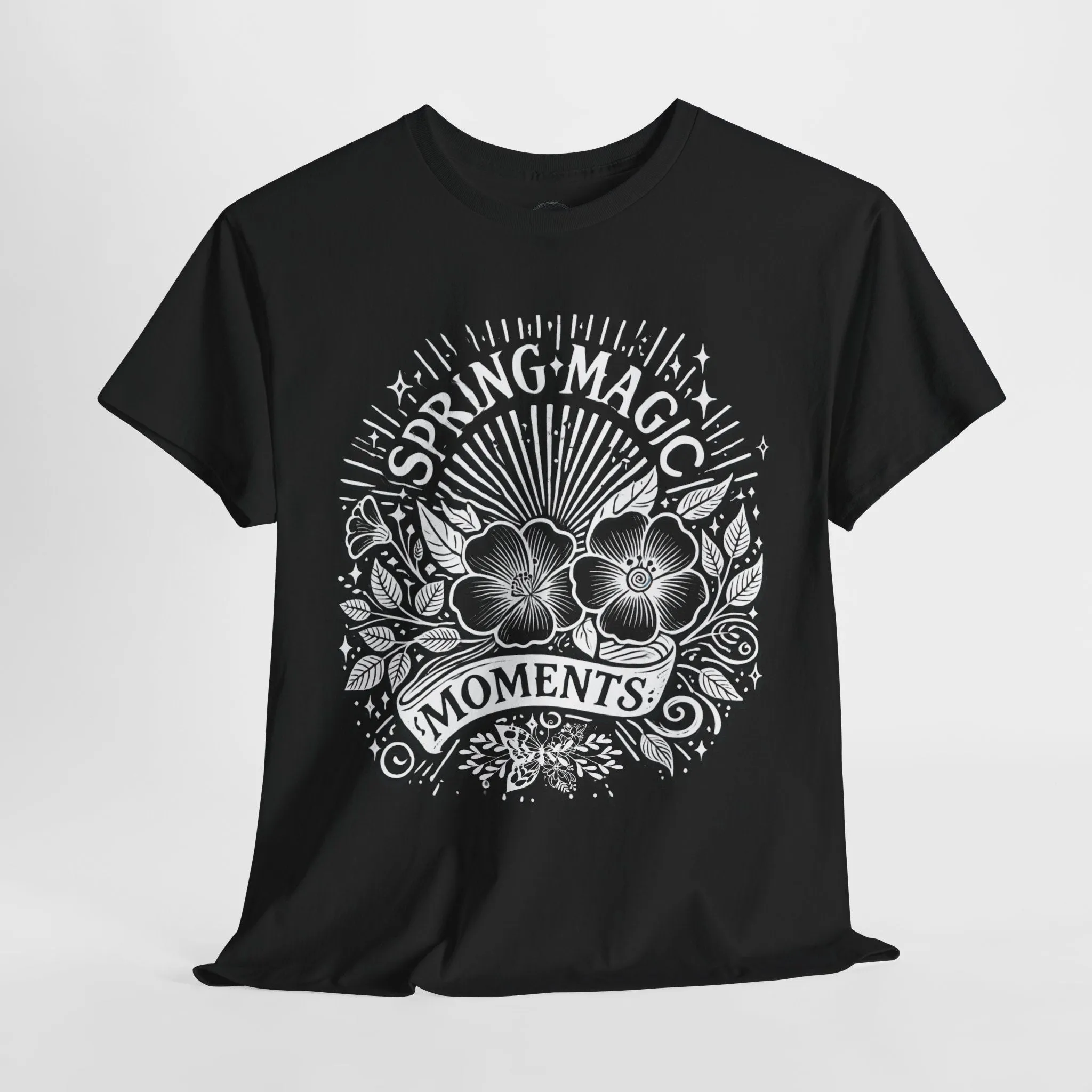 Spring Floral Unisex Cotton T-Shirt - 'Magic Moments' Nature-Inspired Tee for Outdoor Wear, Spring Festivals, Picnics, Everyday Comfort