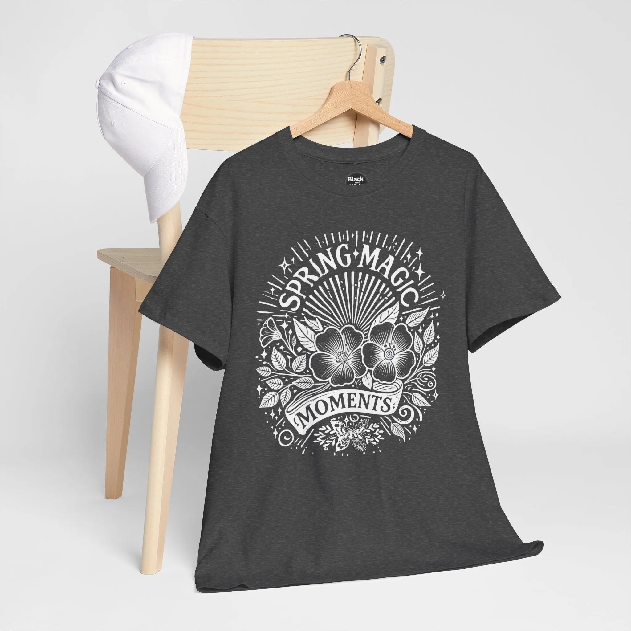 Spring Floral Unisex Cotton T-Shirt - 'Magic Moments' Nature-Inspired Tee for Outdoor Wear, Spring Festivals, Picnics, Everyday Comfort