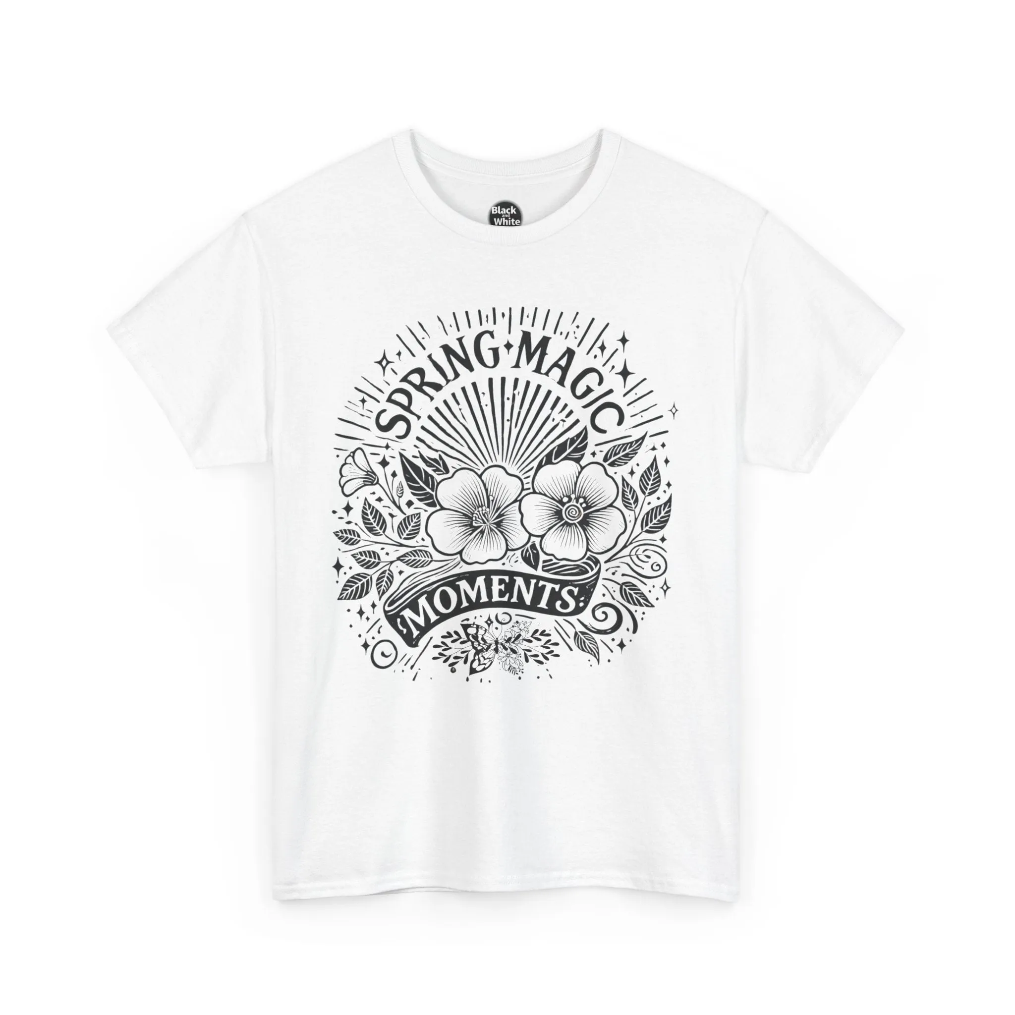 Spring Floral Unisex Cotton T-Shirt - 'Magic Moments' Nature-Inspired Tee for Outdoor Wear, Spring Festivals, Picnics, Everyday Comfort
